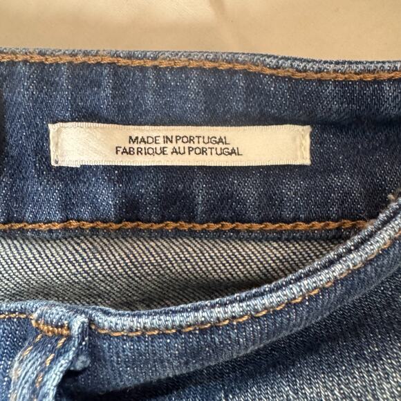 Essentiel Antwerp Cropped Straight Leg Jeans with Ribbon Trim Size 27 Mid-Rise - Picture 4 of 10